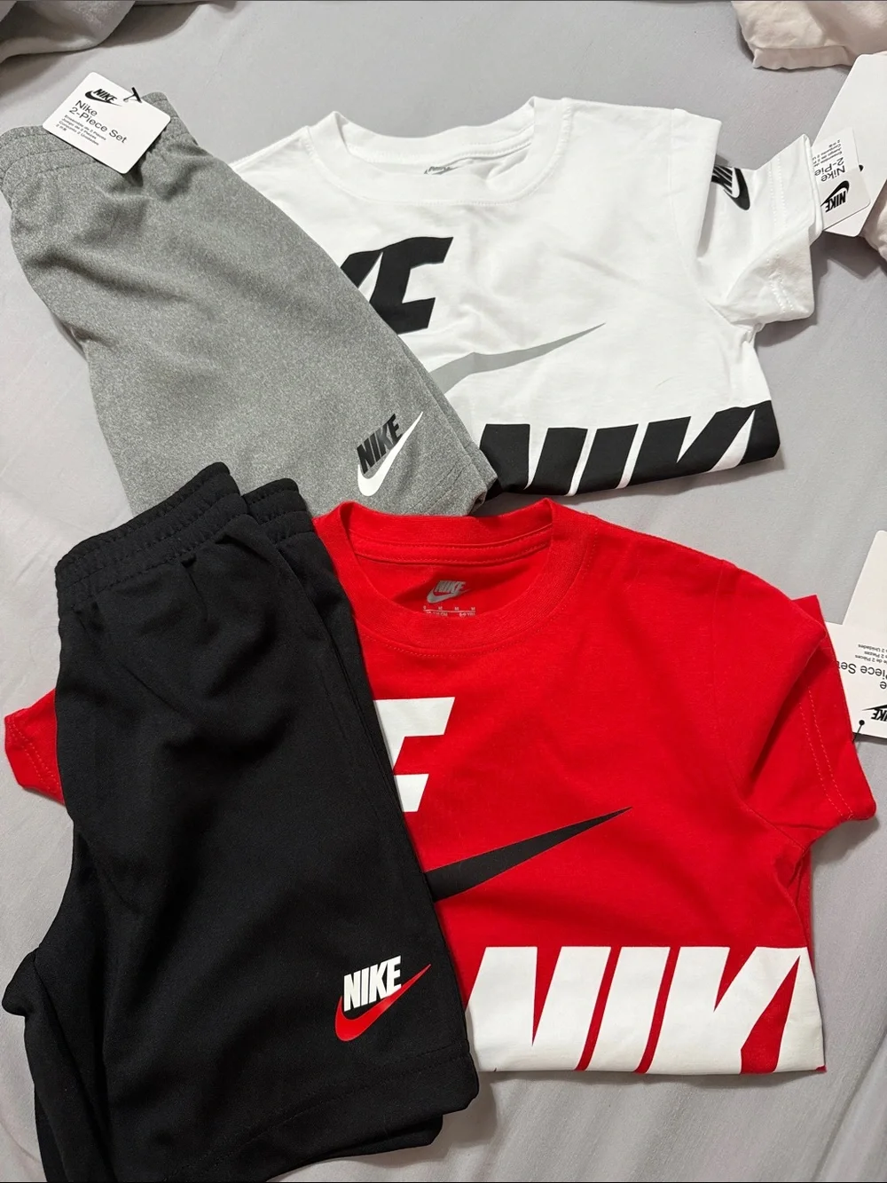 Nike Kids 2-Piece Athletic Set - Red, White, Black, Gray